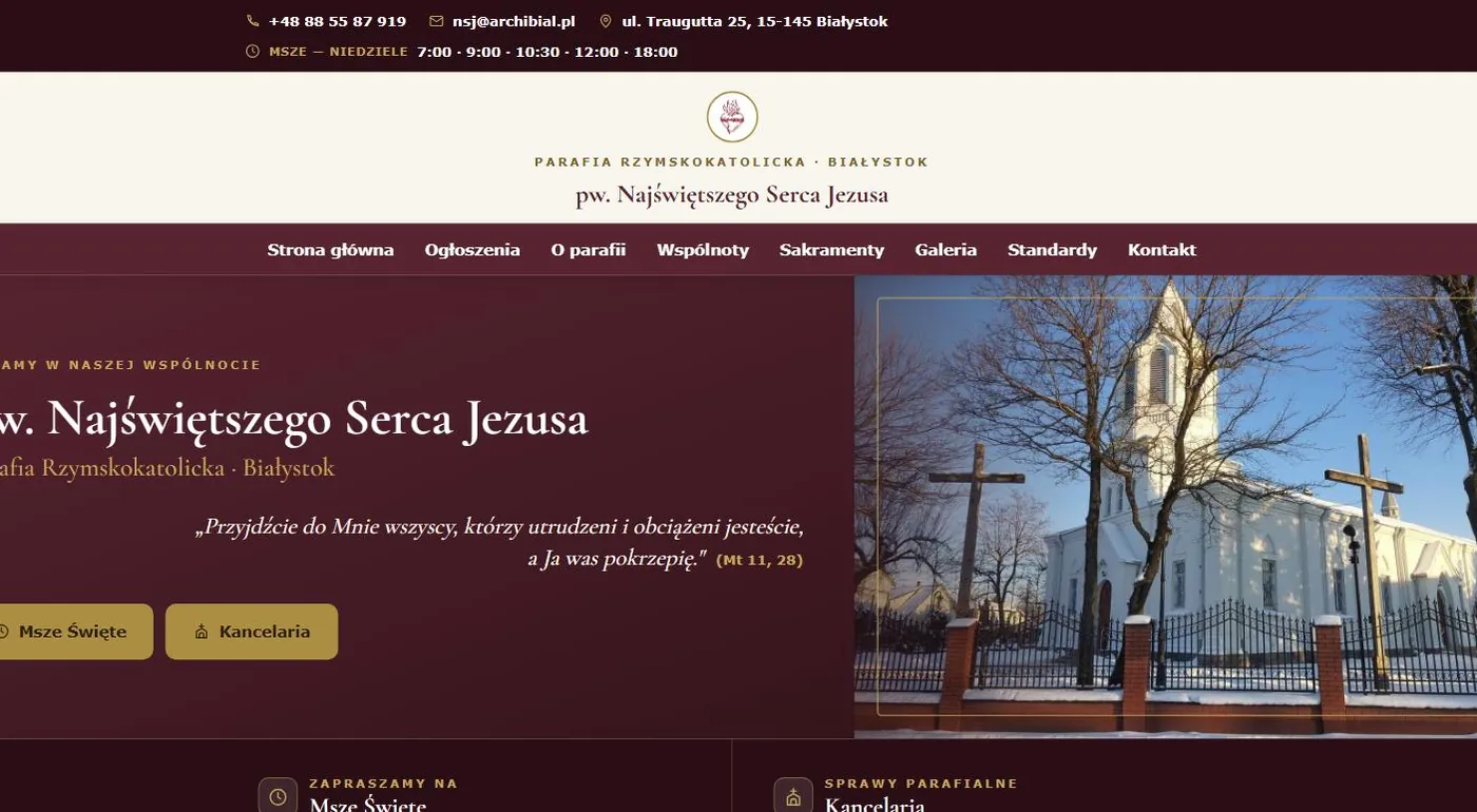 Screenshot of the site: Sacred Heart of Jesus Parish