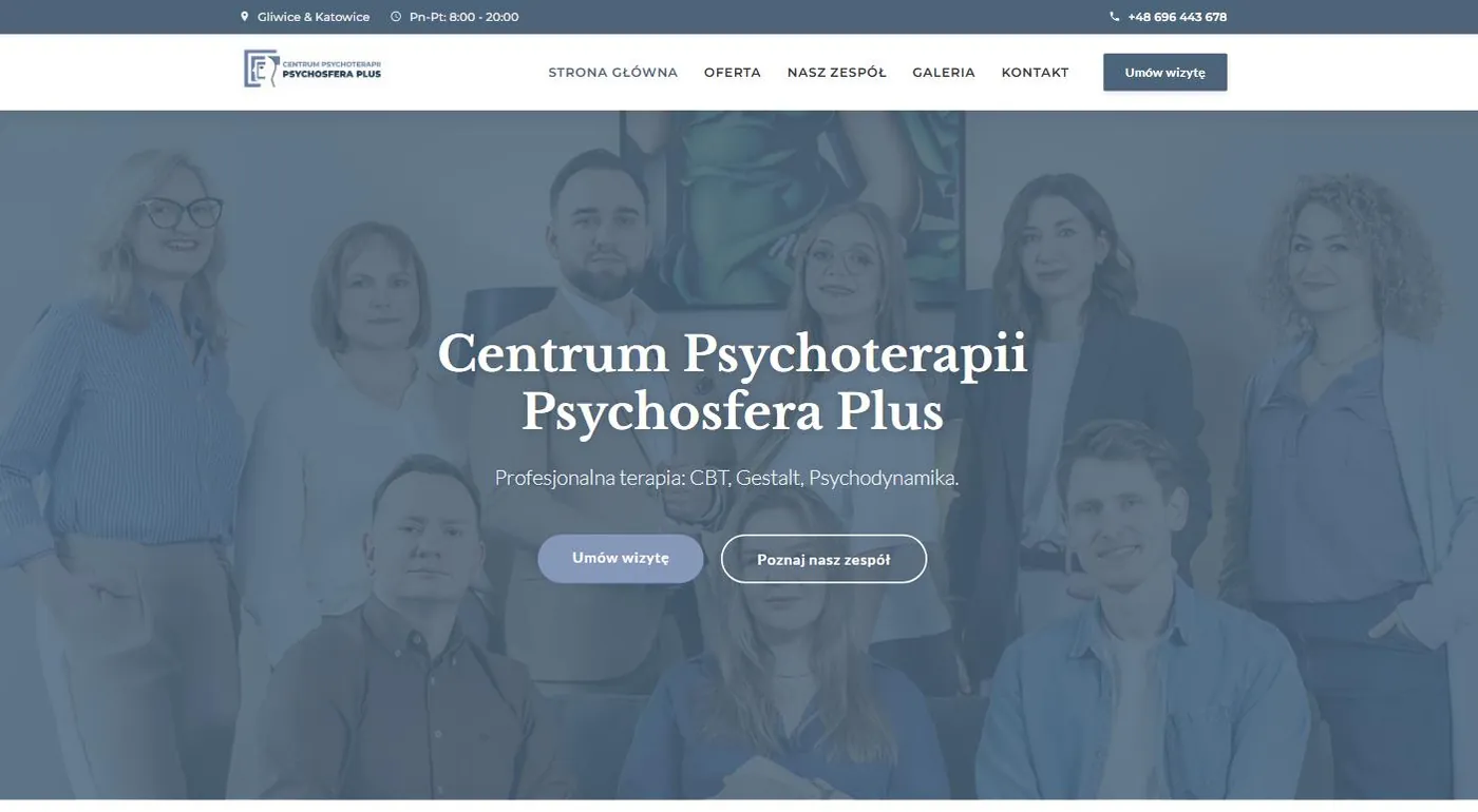 Screenshot of the site: Psychosfera Plus