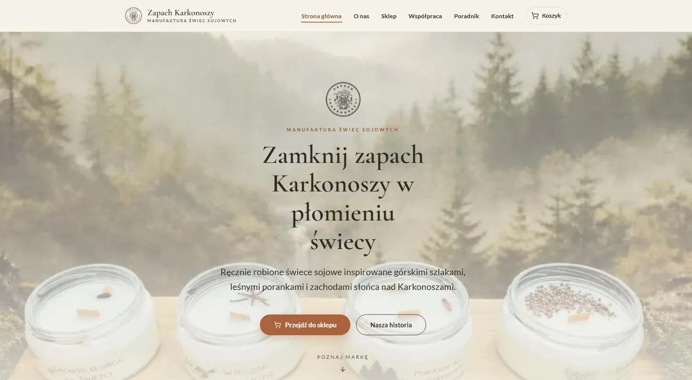 Screenshot of the site: Zapach Karkonoszy